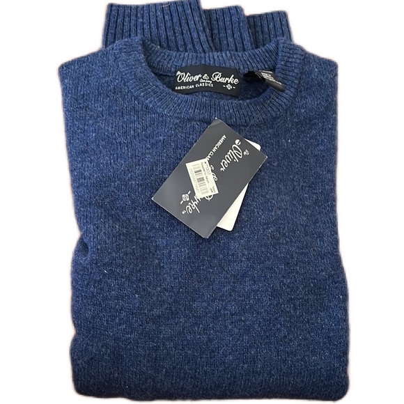 NWT Oliver & Burke Long Sleeve Crewneck Pull Over Sweater 100% Lambswool… - Picture 1 of 10